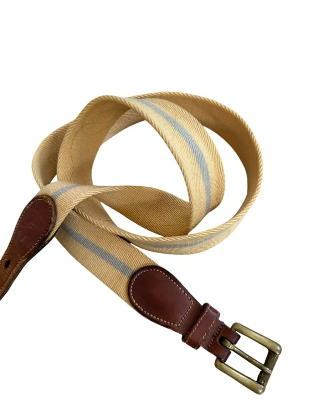 DOONEY & BOURKE Men’s Vintage Brass Canvas Yellow Belt Size 40